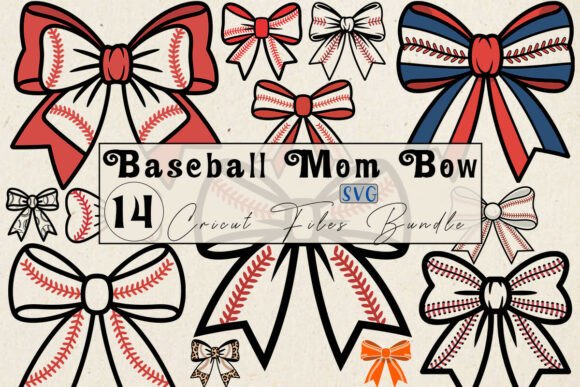 Baseball Mom Bow SVG Cricut Files Bundle