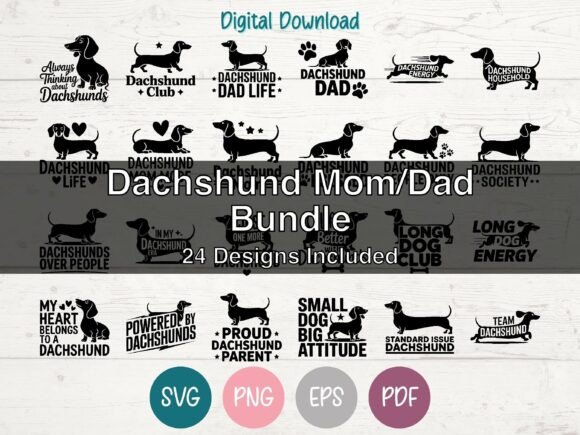 Review: Dachshund Mom Dad SVG Bundle - 24 Designs