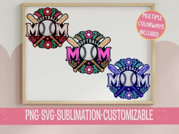 Softball Mom Floral SVG PNG Review